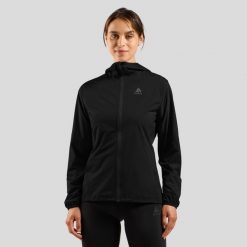 Kurtka wodoodporna damska ODLO X-Alp Waterproof Jacket. Brązowe kurtki sportowe damskie ODLO, bez wzorów, bez ramiączek, bez kaptura, do biegania. Za 799.99 zł.
