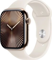 Smartwatch Apple Watch 10 GPS + Cellular 42mm Gold Titanium M/L Biały (MX073QF/A). Białe zegarki smartwatch Apple, bez wzorów. Za 3,592.76 zł.