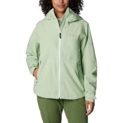 Kurtka Sportowa Z Kapturem Damska Columbia Ampli-Dry Shell. Zielone kurtki sportowe damskie Columbia, s, bez wzorów, bez ramiączek, z kapturem. Za 660.99 zł.
