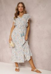 Miętowa Sukienka Ceekey. Zielone sukienki damskie Renee, na imprezę, na lato, l, bez wzorów, z materiału, bez kołnierzyka, bez ramiączek, maxi. Za 74.99 zł.