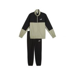 Męski dres z blokami kolorów z tkaniny PUMA. Zielone komplety dresowe męskie Puma, m, bez wzorów, z dresówki. Za 379.00 zł.