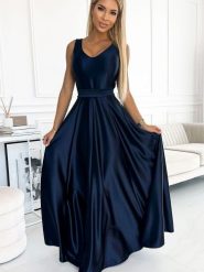 Sukienka Model 508-1 Navy - Numoco. Niebieskie sukienki damskie Numoco, l, bez wzorów, z elastanu, wizytowe, bez kołnierzyka, plus size, bez ramiączek, maxi. Za 595.19 zł.