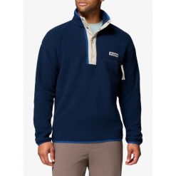 Bluza bez kaptura Columbia Helvetia II Half Snap Fleece. Niebieskie bluzy męskie Columbia, bez wzorów, sportowe, bez ramiączek, bez kaptura. Za 309.69 zł.