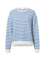 Marc O'Polo Denim Bluza Kobiety Bawełna niebieski|biały, S. Białe bluzy damskie Marc O'Polo DENIM, s, bez wzorów, z bawełny, klasyczne, bez ramiączek, bez kaptura. Za 279.95 zł.