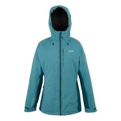Kurtka Damska Highton Stretch Padded Jacket. Niebieskie kurtki sportowe damskie Regatta, bez wzorów, z puchu, bez ramiączek, bez kaptura, trekkingowe. Za 177.99 zł.