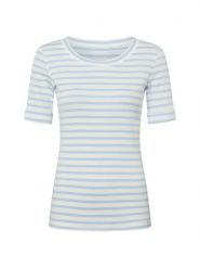 Marc Cain Koszula damska Kobiety Bawełna niebieski|biały w paski, 40. Białe koszule damskie Marc Cain, bez wzorów, z bawełny, bez kołnierzyka, bez ramiączek. Za 549.95 zł.