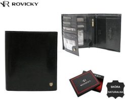Rovicky Skórzany, duży portfel męski z systemem RFID - Rovicky NoSize. Portfele męskie ROVICKY, bez wzorów. Za 185.42 zł.