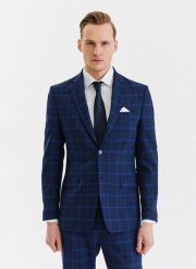 PAKO LORENTE – Kraciasta marynarka garniturowa z wełną. Garnitury męskie Pako Lorente, bez wzorów, z elastanu. Za 299.99 zł.