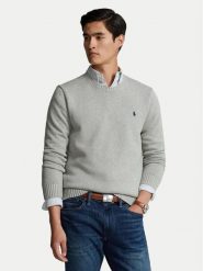 Polo Ralph Lauren Sweter 710810846004 Szary Regular Fit. Szare swetry męskie Polo Ralph Lauren, m, bez wzorów, z bawełny, bez kołnierzyka, bez ramiączek. Za 629.99 zł.