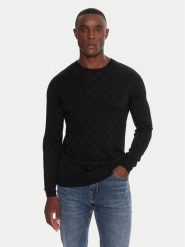 KARL LAGERFELD Sweter 655018 554302 Czarny Regular Fit. Czarne swetry męskie KARL LAGERFELD, l, bez wzorów, z wiskozy, bez kołnierzyka, bez ramiączek. Za 1,149.00 zł.