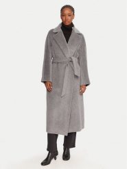 Weekend Max Mara Płaszcz wełniany Tempera 2525016082 Szary Regular Fit. Szare płaszcze damskie Weekend Max Mara, na zimę, bez wzorów, z wełny, bez kołnierzyka, bez kaptura. Za 3,599.00 zł.