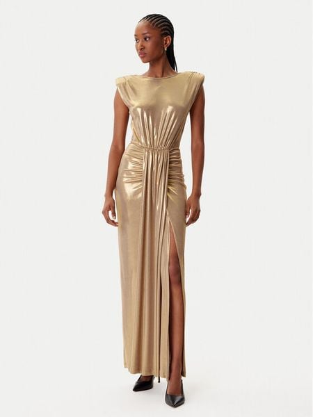 Artigli Sukienka wieczorowa ACAB003146 Złoty Regular Fit. Żółte sukienki damskie Artigli, bez wzorów, z syntetyku, wizytowe, bez kołnierzyka, bez ramiączek. Za 509.99 zł.
