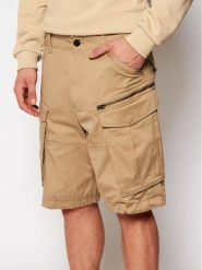 G-Star Raw Szorty materiałowe Rovic D08566-5126-239 Beżowy Relaxed Fit. Brązowe szorty męskie G-Star, bez wzorów, z bawełny, retro. Za 315.99 zł.