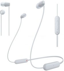 Sony WI-C100 Zestaw słuchawkowy Bezprzewodowy Douszny Połączenia/muzyka Bluetooth Biały. Białe słuchawki bezprzewodowe SONY. Za 105.48 zł.