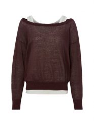 BOSS sweter z dzianiny z dodatkiem lnu - Fulipanox Kobiety len brązowy, L. Brązowe swetry nierozpinane damskie Boss, l, bez wzorów, z bawełny, bez kołnierzyka, bez ramiączek. Za 649.95 zł.