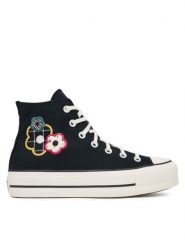 Converse Trampki Chuck Taylor All Star Lift Platform Floral Patchwork A15534C Czarny. Czarne trampki i tenisówki damskie Converse, bez wzorów, z materiału, bez zapięcia. Za 359.99 zł.