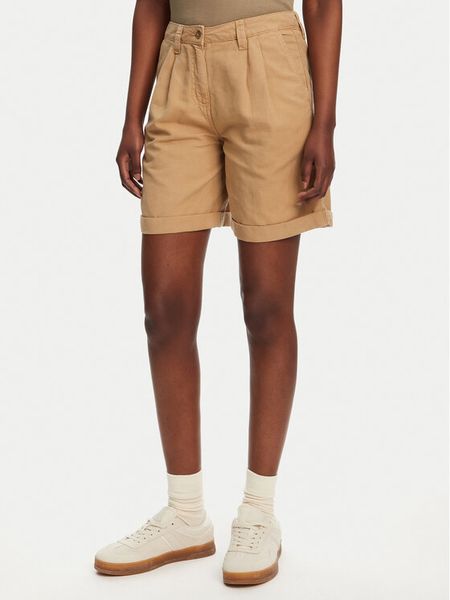 Robe di Kappa Szorty materiałowe Yvonne Light Linnen 62124LW Beżowy Regular Fit. Brązowe szorty damskie Robe di Kappa, bez wzorów, z bawełny. Za 349.99 zł.