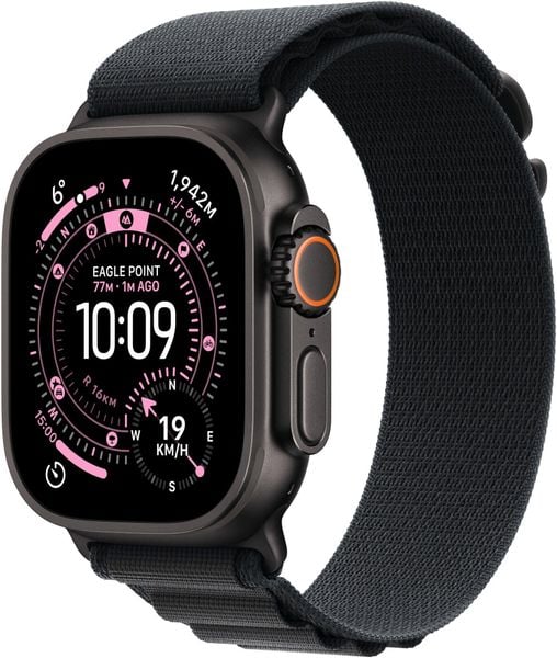 Smartwatch Apple Watch Ultra 3 GPS + Cellular 49mm Black Titanium / Alpine Loop L Czarny (MF0X4KS/A). Czarne zegarki smartwatch Apple, bez wzorów. Za 4,645.27 zł.