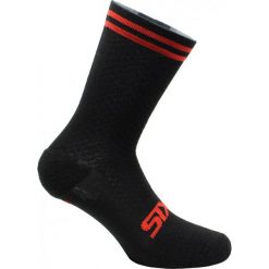 Skarpety rowerowe Merinos Socks. Czarne skarpetki damskie SIXS, bez wzorów, ze skóry. Za 148.50 zł.