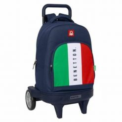 Plecak szkolny Benetton Flag Poliester 600D. Niebieskie plecaki męskie Benetton, bez wzorów, z poliesteru. Za 367.05 zł.