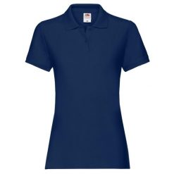 Damska Koszulka Polo Premium Plain. Niebieskie koszulki sportowe damskie fruit of the loom, xl, bez wzorów, bez ramiączek. Za 55.99 zł.