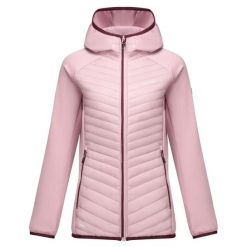 Damska kurtka hybrydowa Regatta Andreson. Czerwone kurtki sportowe damskie Regatta, bez wzorów, z puchu, bez ramiączek, bez kaptura, trekkingowe. Za 288.50 zł.