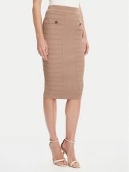 Guess Spódnica ołówkowa W5YD66 Z0130 Brązowy Slim Fit. Brązowe spódnice damskie Guess, m, z aplikacjami, z wiskozy, ołówkowe. Za 269.99 zł.