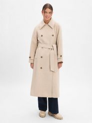 MbyM wełniany płaszcz - Odonna-M Kobiety Wełna beżowy, S/M. Brązowe płaszcze damskie mbyM, m, bez wzorów, z wełny, eleganckie, bez kołnierzyka, bez kaptura. Za 949.95 zł.