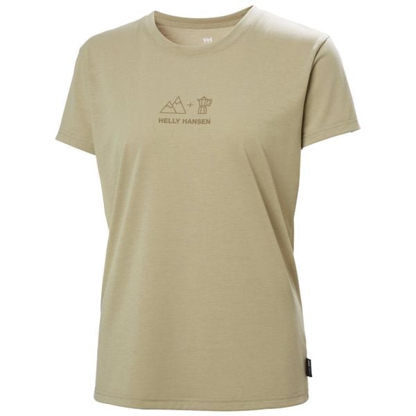 Koszulka damska Helly Hansen Skog Graphic. Brązowe bluzki damskie Helly Hansen, s, bez wzorów, sportowe, bez kołnierzyka, bez ramiączek. Za 109.99 zł.