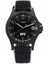 Zegarek sportowy Timex Męski UFC Apex czarna tarcza 40 mm (TW2V90800). Czarne zegarki męskie Timex, bez wzorów. Za 221.99 zł.