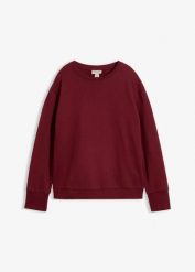 Bluza oversize z miękkiej mieszanki bawełny. Szare bluzy damskie bonprix, bez wzorów, z bawełny, bez ramiączek, bez kaptura. Za 109.99 zł.