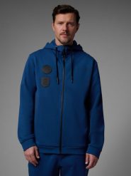 4F Bluza dresowa regular z kapturem męska 4F x Robert Lewandowski - granatowa XL. Niebieskie bluzy męskie 4F, m, z aplikacjami, z bawełny, sportowe, bez ramiączek, z kapturem. Za 299.99 zł.