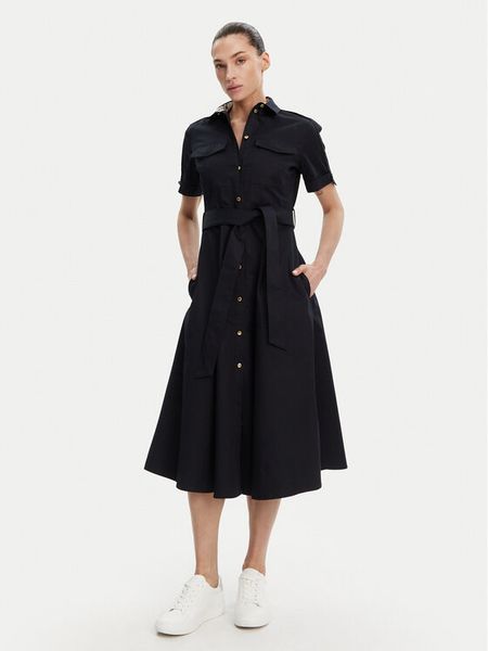 Barbour Sukienka koszulowa LDR0892NY99 Granatowy Regular Fit. Niebieskie sukienki damskie Barbour, bez wzorów, z bawełny, bez kołnierzyka, bez ramiączek, koszulowe. Za 559.99 zł.