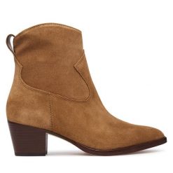 Botki LAUREN RALPH LAUREN. Brązowe botki damskie Lauren Ralph Lauren, bez wzorów, bez obcasa, na słupku, bez zapięcia. Za 1,199.00 zł.