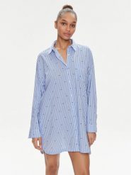 DKNY Koszula nocna YI30008 Niebieski. Niebieskie koszule nocne damskie DKNY, bez wzorów, z bawełny, bez ramiączek. Za 279.99 zł.