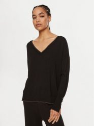 Liu Jo Sweter WF4009 Czarny Reglan Fit. Czarne swetry nierozpinane damskie Liu Jo, xs, bez wzorów, z syntetyku, bez kołnierzyka, bez ramiączek. Za 599.99 zł.