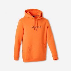 Bluza na deskorolkę HD500 pomarańczowa we współpracy z Make Life Skate Life. Brązowe bluzy damskie Decathlon, na zimę, m, bez wzorów, z bawełny, sportowe, bez ramiączek, bez kaptura. Za 139.99 zł.