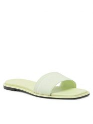 Calvin Klein Klapki Squared Flat Slide He HW0HW00817 Zielony. Zielone klapki damskie Calvin Klein, bez wzorów, z materiału, bez obcasa, bez zapięcia. Za 249.99 zł.