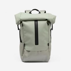Plecak Roll Top 900, 29 L z kieszenią na laptopa. Zielone plecaki męskie Decathlon, bez wzorów, z materiału, biznesowe. Za 219.99 zł.