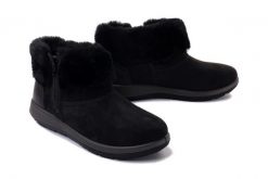 INBLU WG-50 czarny, botki damskie. Czarne botki damskie Inblu, na zimę, bez wzorów, z tkaniny, bez obcasa, bez zapięcia. Za 124.90 zł.