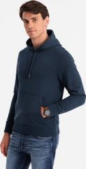 Ombre Bawełniana męska bluza dresowa kangurka z kapturem BASIC granatowa V1 OM-SSBN-0161 XL. Bluzy męskie Ombre, m, bez wzorów, z bawełny, bez ramiączek, z kapturem. Za 169.99 zł.