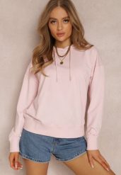 Jasnoróżowa Bluza Barbythia. Czerwone bluzy damskie Renee, xs, bez wzorów, z bawełny, casualowe, bez ramiączek, bez kaptura. Za 39.99 zł.