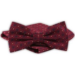 Mucha Męska z Poszetką - Alties - Ciemna Czerwień, Geometryczne Kwiaty. Czerwone krawaty i muchy Alties, bez wzorów, eleganckie. Za 44.00 zł.