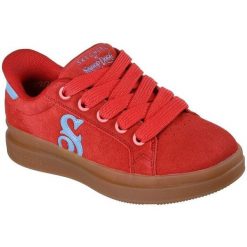 Buty sportowe damskie Skechers Courtside cali Girlz. Czerwone obuwie sportowe damskie Skechers, bez wzorów, z zamszu, bez zapięcia, na fitness i siłownię. Za 590.00 zł.