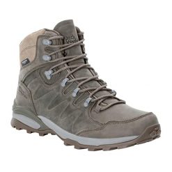Buty trekkingowe męskie Jack Wolfskin Refugio Prime Texapore Mid. Brązowe trekkingi męskie Jack Wolfskin, z gumy, bez zapięcia. Za 789.99 zł.