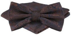 Mucha Męska z Poszetką w Zestawie - Alties - Elegancki Brąz. Krawaty i muchy Alties, bez wzorów, eleganckie. Za 65.00 zł.