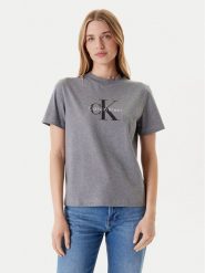 Calvin Klein Jeans T-Shirt Hero Classic LV047B865G Szary Regular Fit. Szare t-shirty damskie Calvin Klein Jeans, s, bez wzorów, z bawełny, bez kołnierzyka, bez ramiączek. Za 159.99 zł.