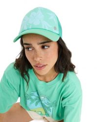 Czapka Trucker dla Kobiety BEAUTIFUL MORNING Zielony. Zielone czapki damskie Roxy, bez wzorów, z materiału. Za 129.99 zł.