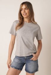Szary Bawełniany T-shirt Ozdobiony Cyrkoniami Monomene. Szare t-shirty damskie Born2be, m, z aplikacjami, z bawełny, casualowe, bez kołnierzyka, bez ramiączek. Za 59.99 zł.