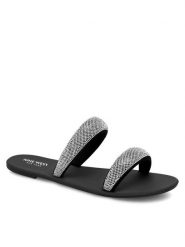 Nine West Klapki WFA2735-1 Srebrny. Szare klapki damskie Nine West, bez wzorów, z materiału, bez obcasa, bez zapięcia. Za 149.99 zł.